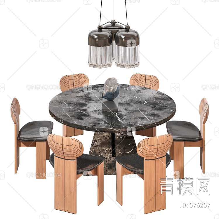 餐桌椅组合3D模型下载【ID:576257】