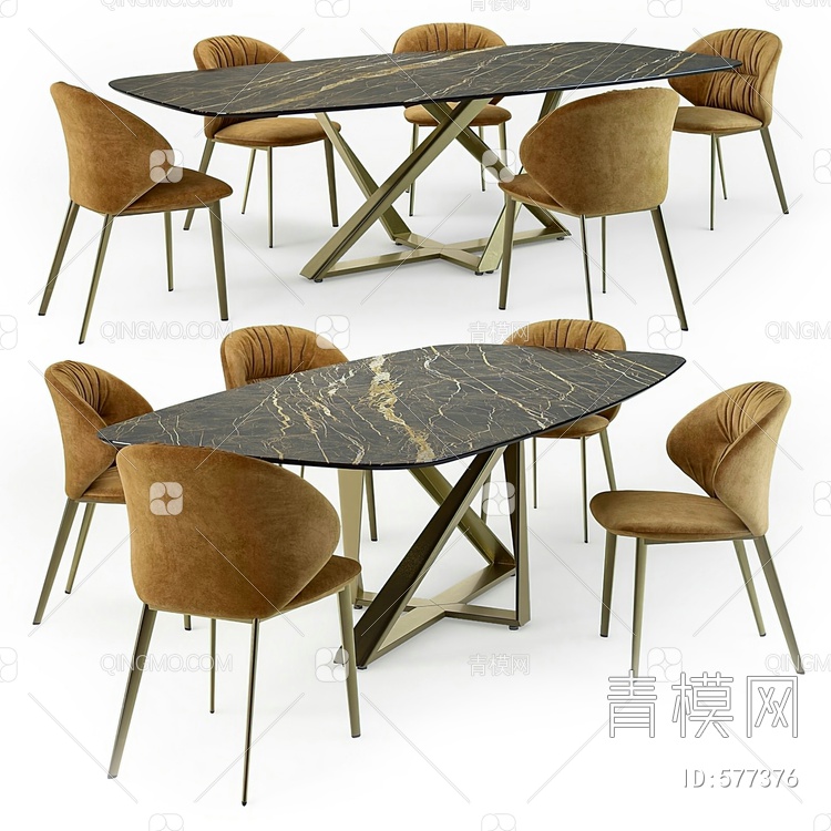 桌椅组合3D模型下载【ID:577376】