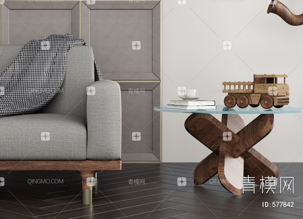 单人沙发3D模型下载【ID:577842】