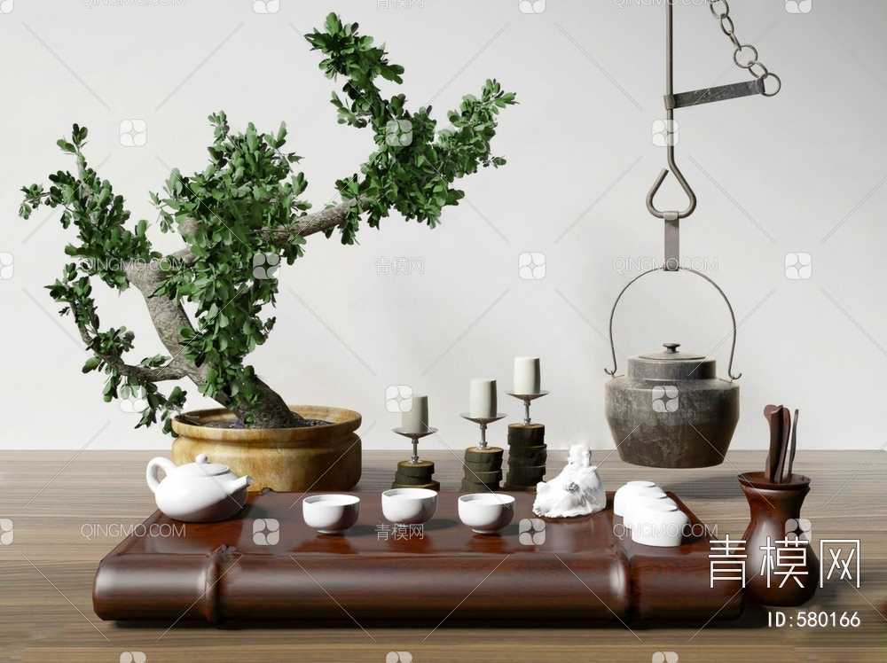 茶具摆件组合3D模型下载【ID:580166】