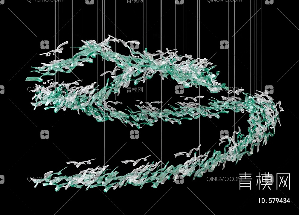 装饰水晶灯3D模型下载【ID:579434】