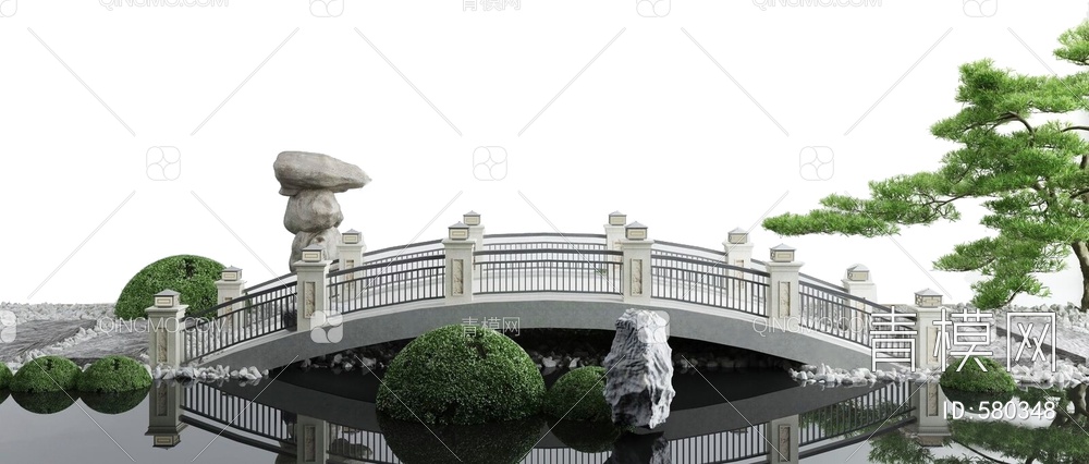 小桥流水景观3D模型下载【ID:580348】