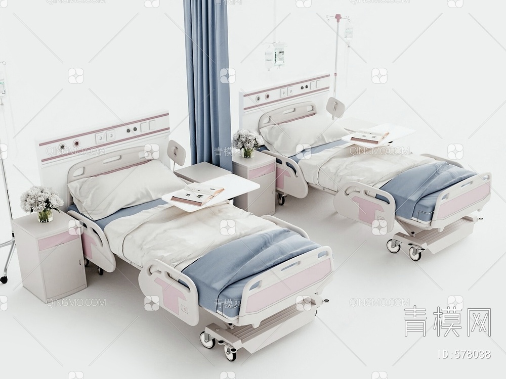 医院病床3D模型下载【ID:578038】