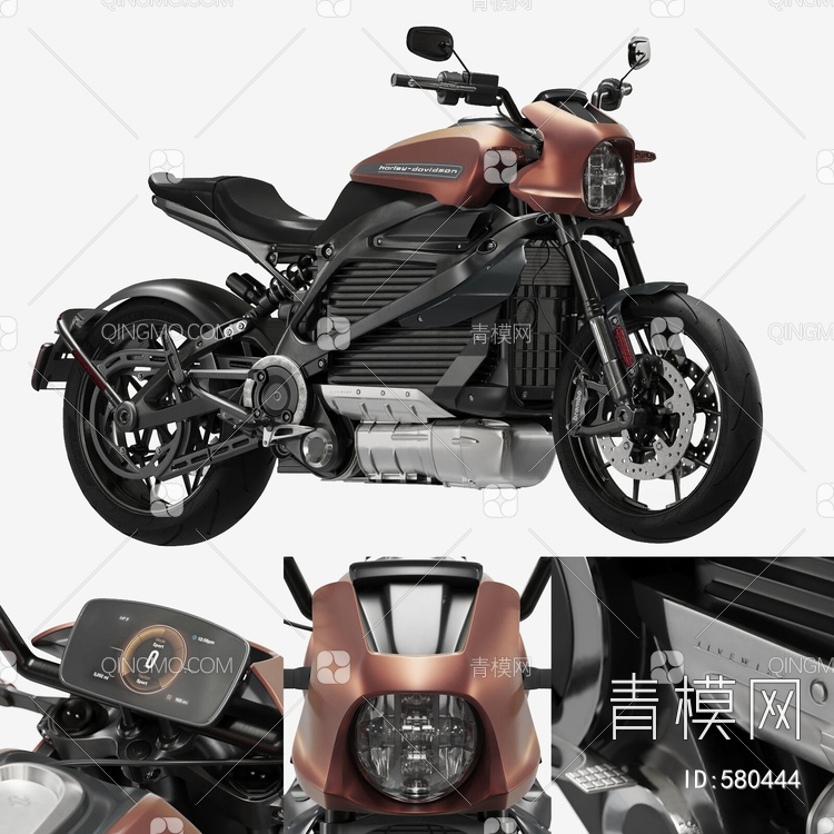 哈雷戴维森摩托车3D模型下载【ID:580444】