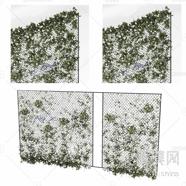 铁艺植物墙组合3D模型下载【ID:579230】