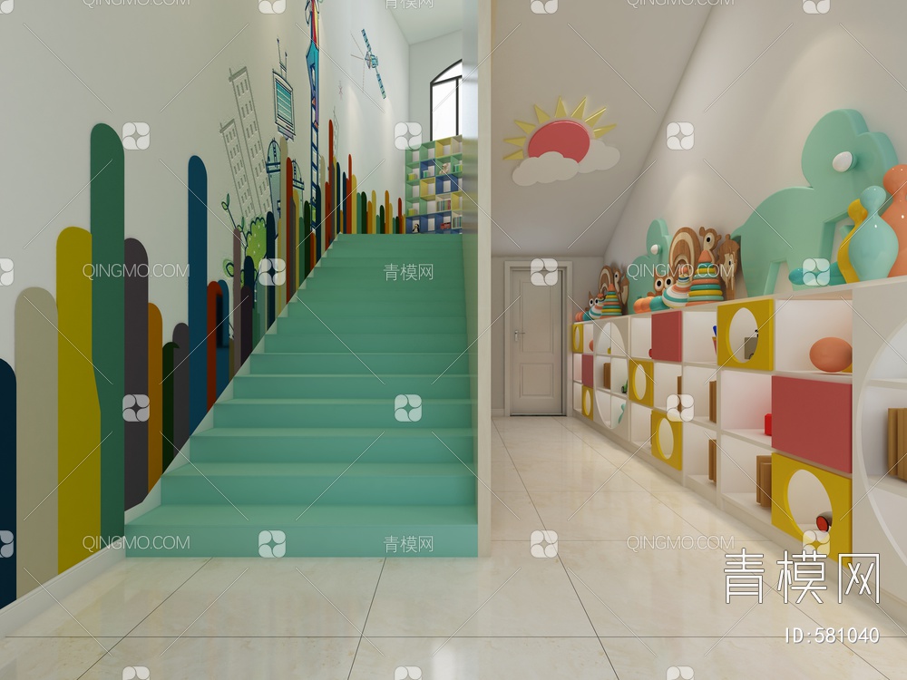 幼儿园楼梯间3D模型下载【ID:581040】