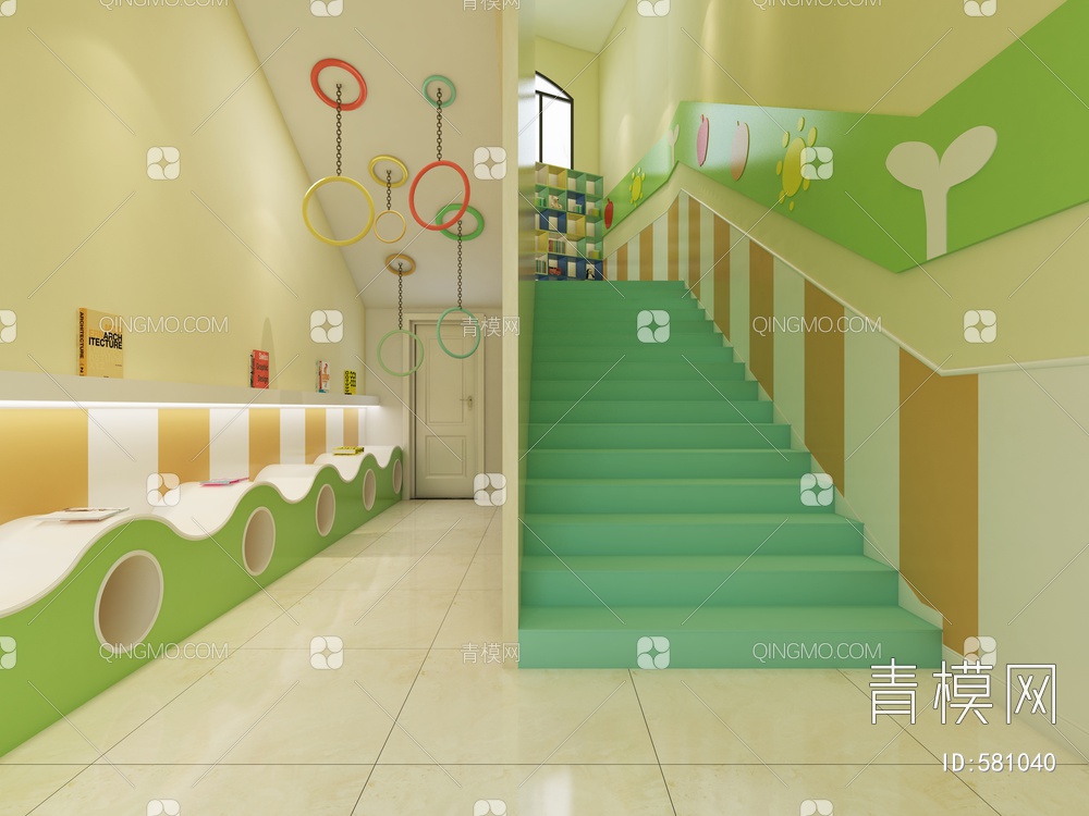 幼儿园楼梯间3D模型下载【ID:581040】