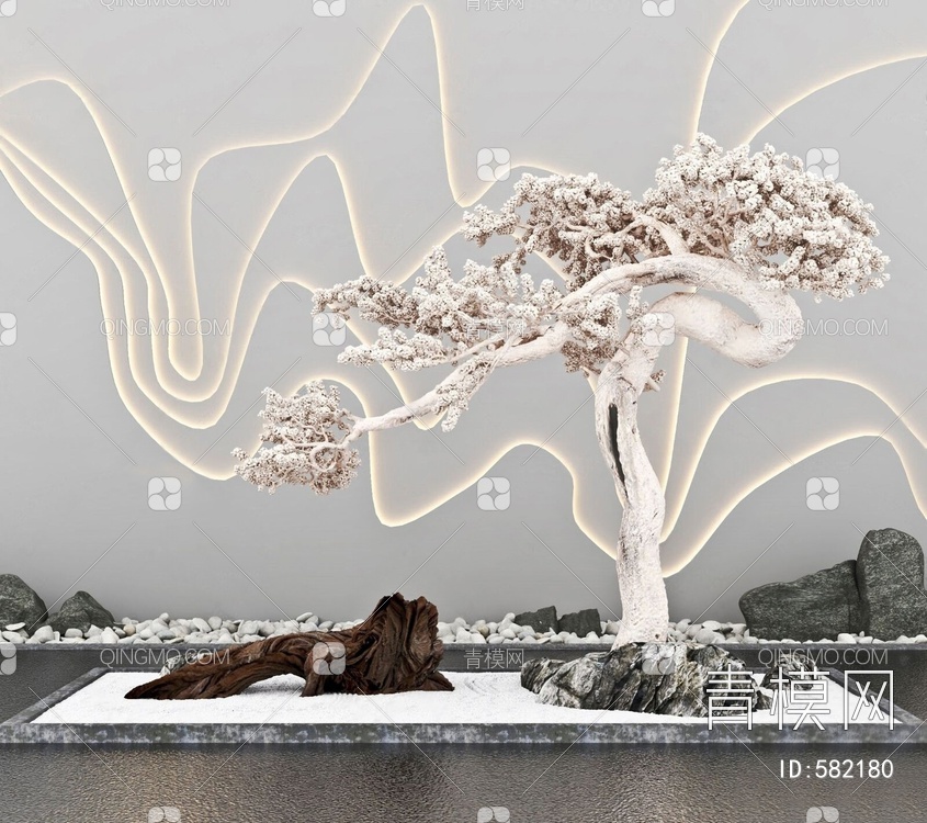 松树景观小品3D模型下载【ID:582180】