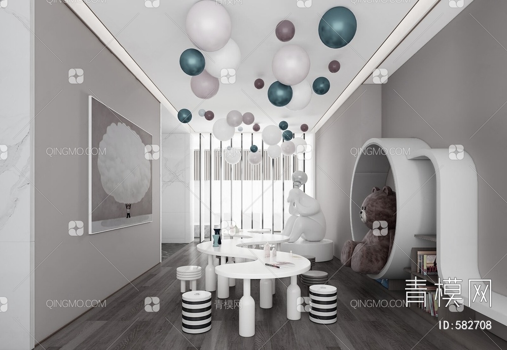 易和室内设计 儿童娱乐室3D模型下载【ID:582708】
