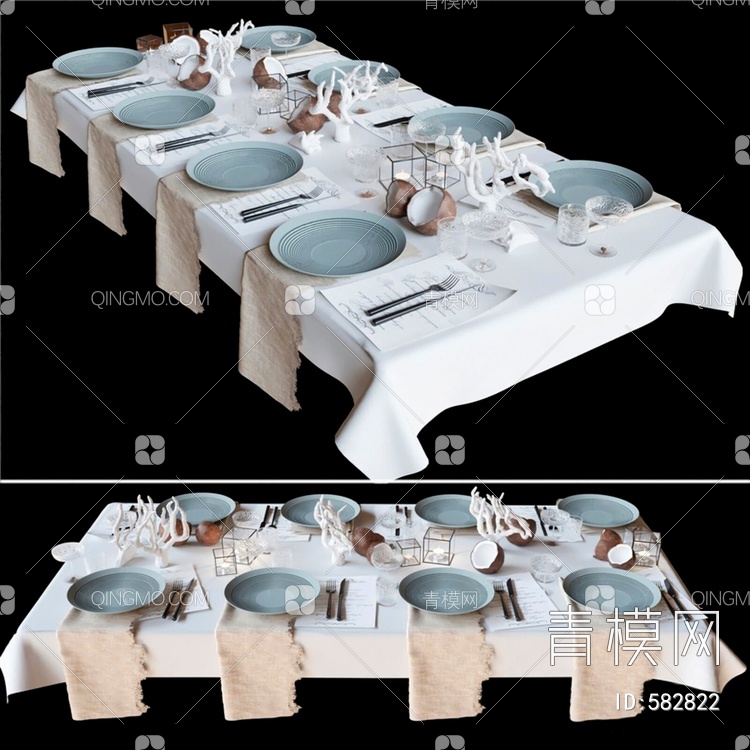 餐具摆件3D模型下载【ID:582822】