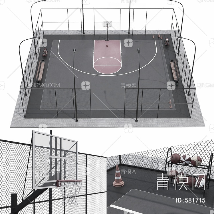 篮球场3D模型下载【ID:581715】