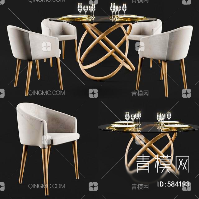 餐桌椅3D模型下载【ID:584193】