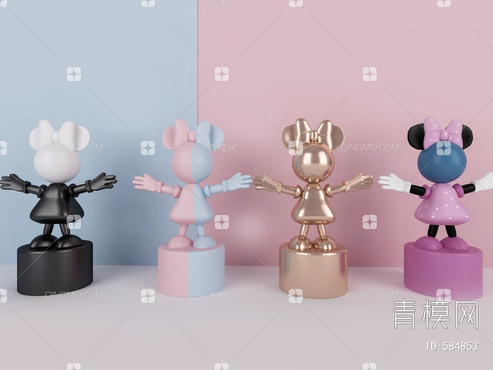 米老鼠雕塑摆件3D模型下载【ID:584853】