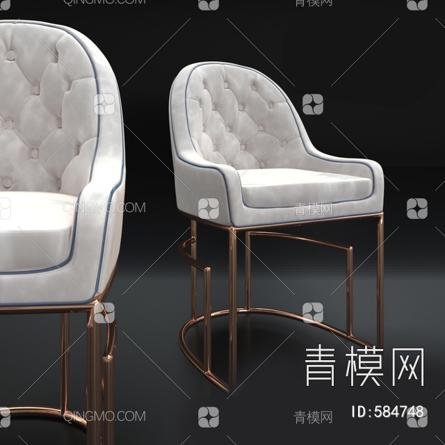 金属布艺单椅3D模型下载【ID:584748】