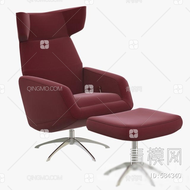 布艺休闲椅3D模型下载【ID:584340】