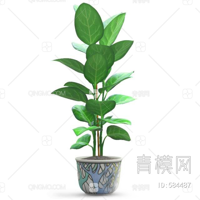 植物盆栽3D模型下载【ID:584487】
