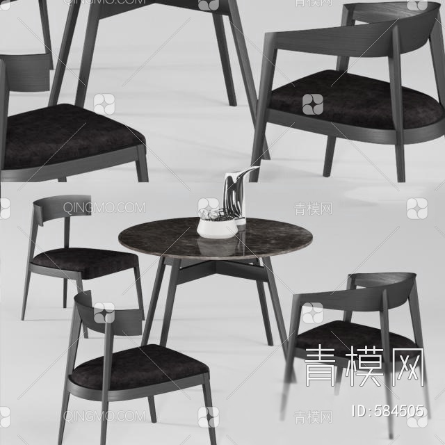 餐桌椅组合3D模型下载【ID:584505】