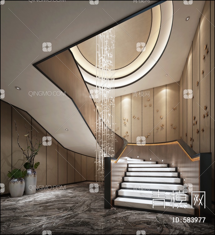 酒店楼梯间3D模型下载【ID:583977】