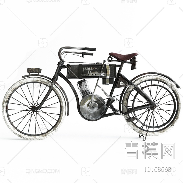 1906年的哈雷-戴维森摩托车3D模型下载【ID:585681】