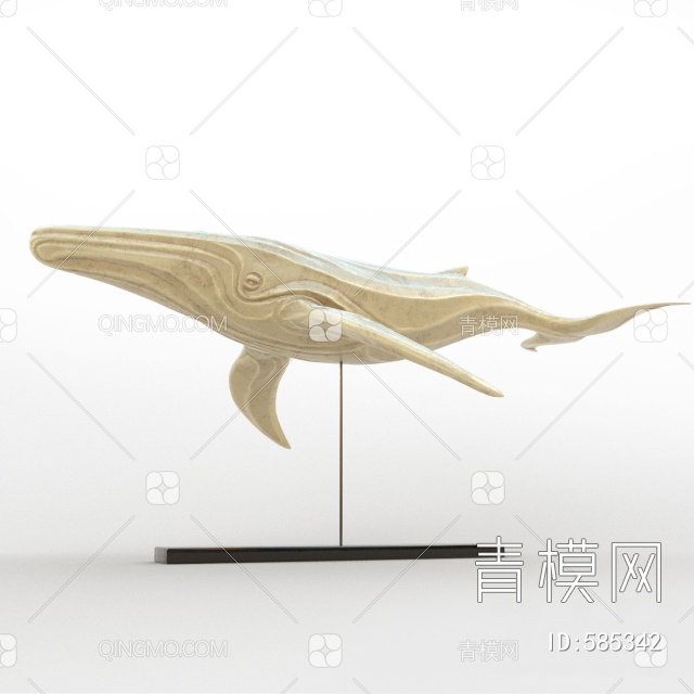 鲸鱼雕塑摆件3D模型下载【ID:585342】