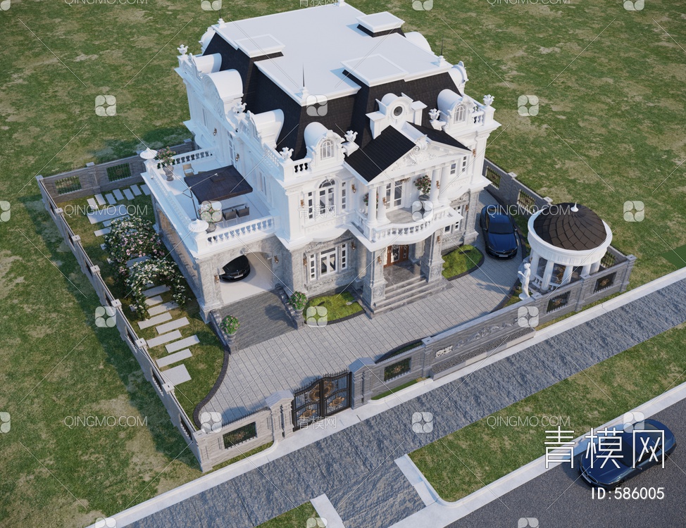 西式别墅3D模型下载【ID:586005】