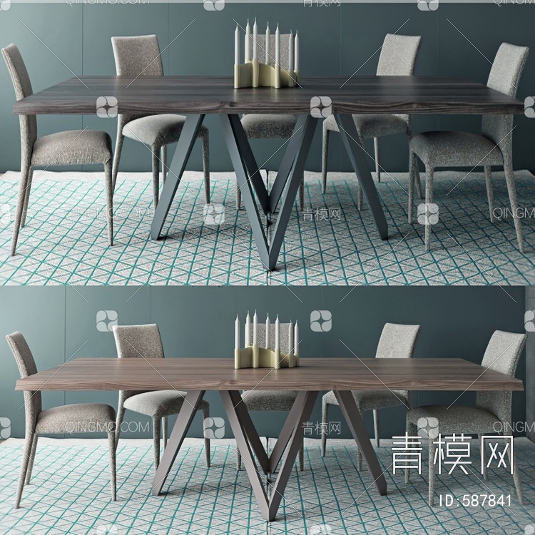 餐桌椅3D模型下载【ID:587841】
