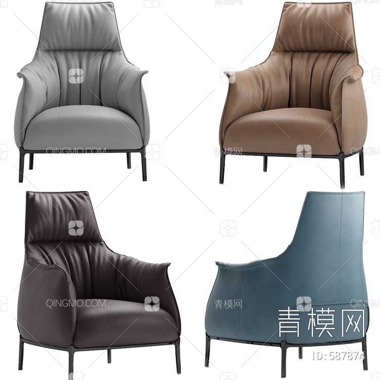 单人沙发 沙发椅3D模型下载【ID:587874】