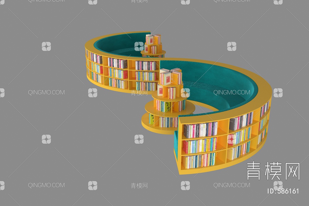 创意沙发书架组合3D模型下载【ID:586161】