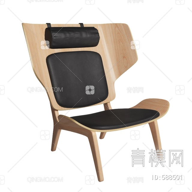 木质休闲椅3D模型下载【ID:588501】
