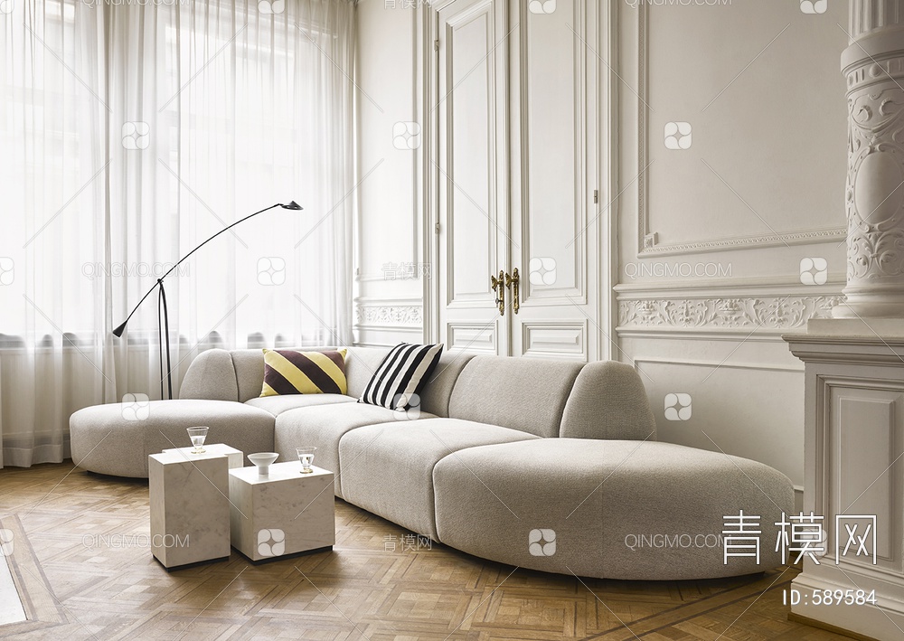 沙发-Hk Living jax Couch3D模型下载【ID:589584】