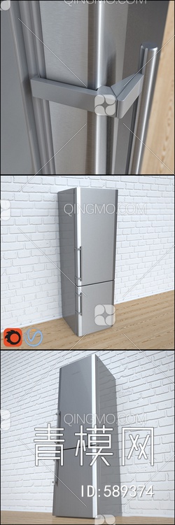 厨房电器冰箱3D模型下载【ID:589374】