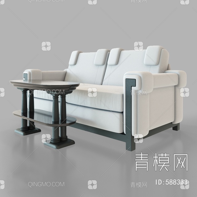 双人沙发3D模型下载【ID:588333】