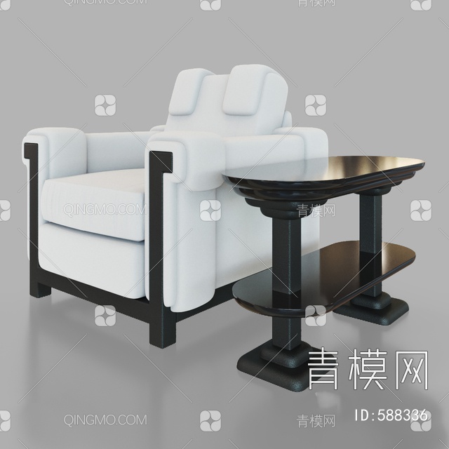 单人沙发3D模型下载【ID:588336】