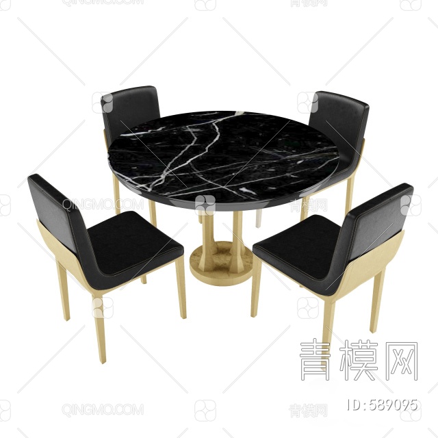 餐桌椅组合3D模型下载【ID:589095】