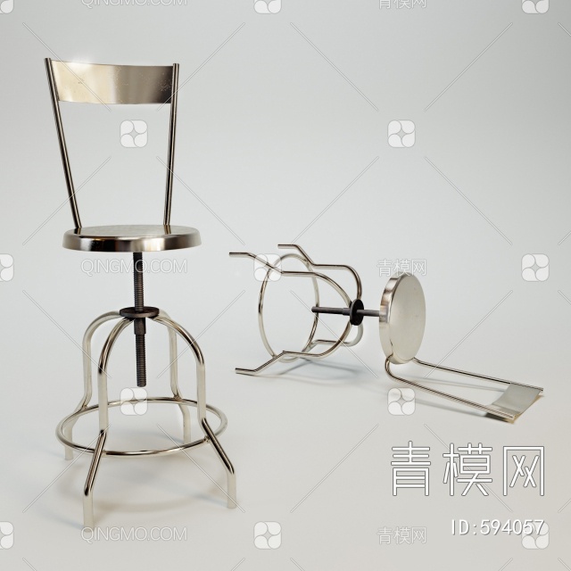 金属吧椅3D模型下载【ID:594057】