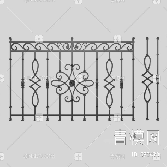 栏杆护栏3D模型下载【ID:593493】