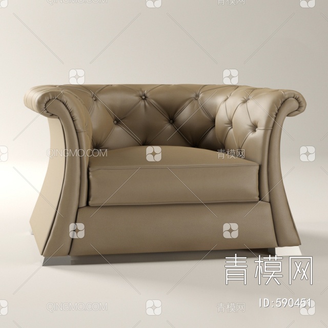 单人沙发3D模型下载【ID:590451】
