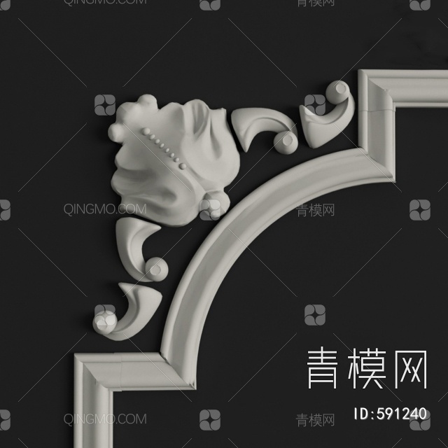 【雕花/线条3D模型】-欧式古典VR有灯光无贴图MAX2016雕花/线条3d模型下载-ID591240-免费3Dmax模型库 - 青模3d模型网