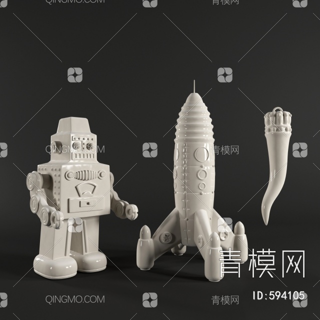 机器人火箭玩具3D模型下载【ID:594105】