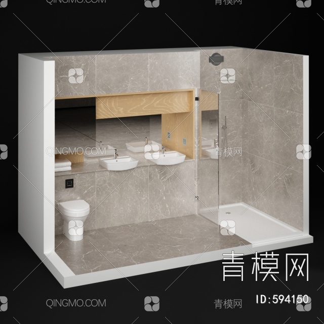 沐浴室3D模型下载【ID:594150】