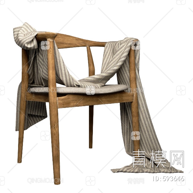 流行木质椅国外3D模型下载【ID:593646】