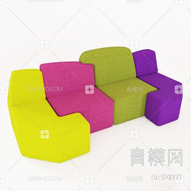 双人沙发3D模型下载【ID:592971】
