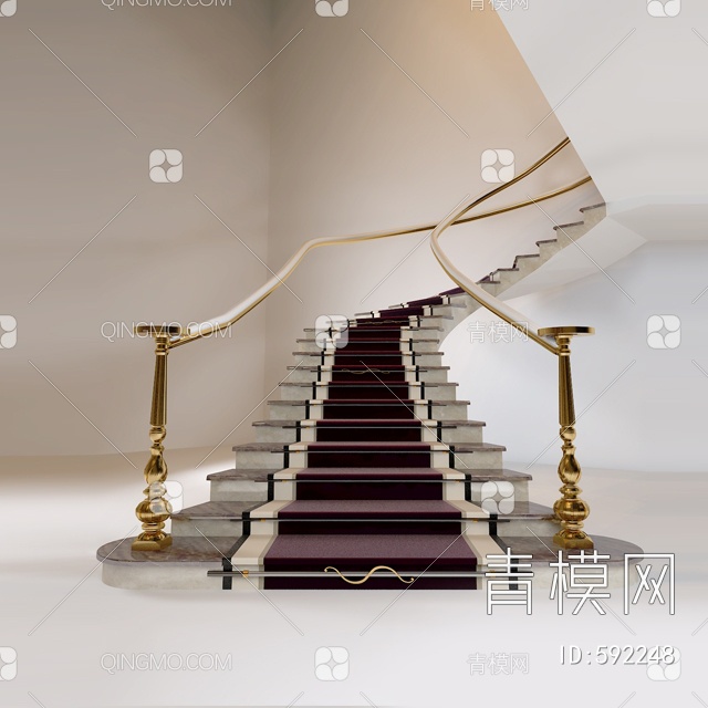 楼梯栏杆3D模型下载【ID:592248】