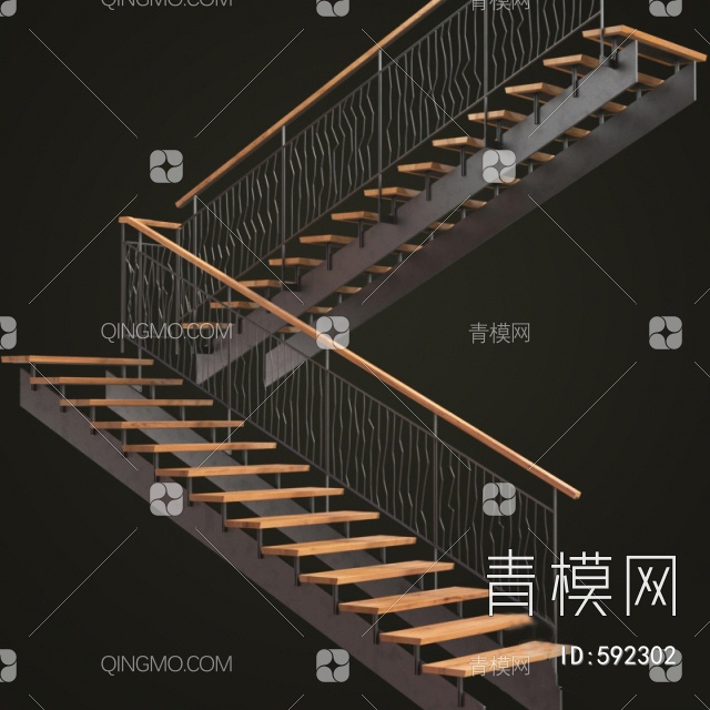 楼梯栏杆3D模型下载【ID:592302】