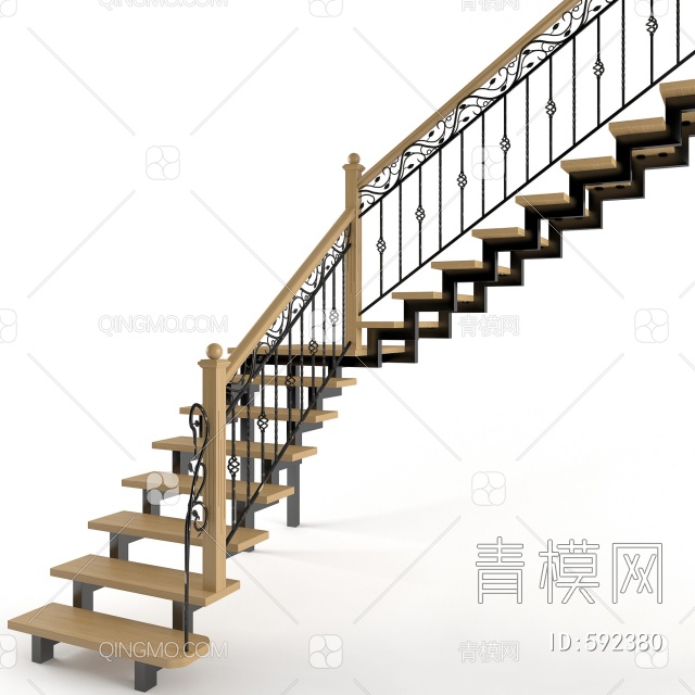 楼梯栏杆3D模型下载【ID:592380】