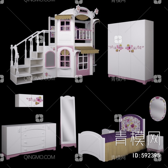 儿童家具3D模型下载【ID:592395】