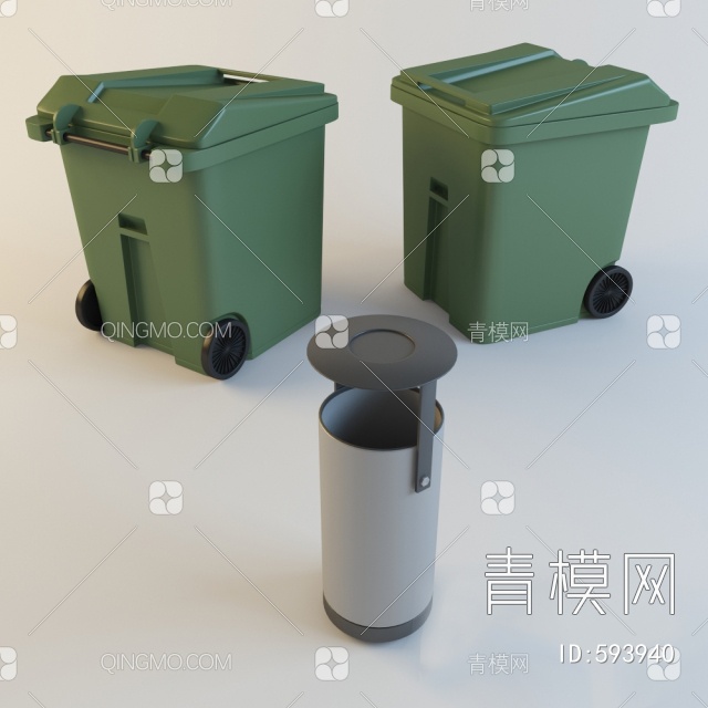 户外垃圾桶3D模型下载【ID:593940】