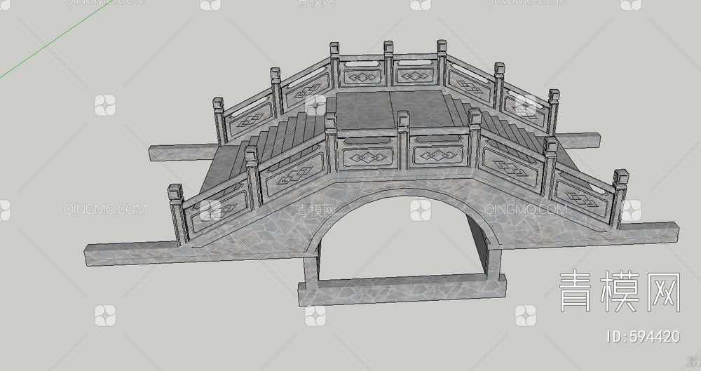 小桥  石桥  拱桥SU模型下载【ID:594420】