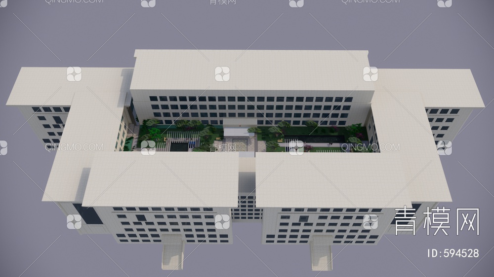 小区 庭院建筑SU模型下载【ID:594528】