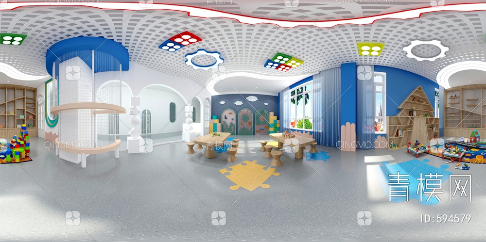幼儿园建构室3D模型下载【ID:594579】
